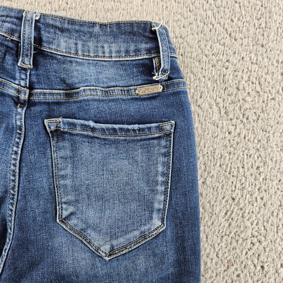 KanCan Jeans Womens 25 Blue Kurvy Ultra High Rise Ankle Skinny Distressed Denim - Picture 15 of 16